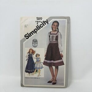 Simplicity Vintage Sewing Pattern Girls Size 7 Dress Uncut #5119